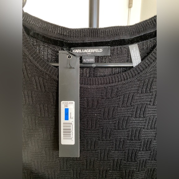 KARL LAGERFELD Crewneck textured Black sweater - Picture 2 of 4